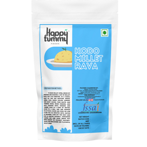 Happy Org Rice Rava Rava - Varagu / Kodo Millet – Happy Tummy Foods